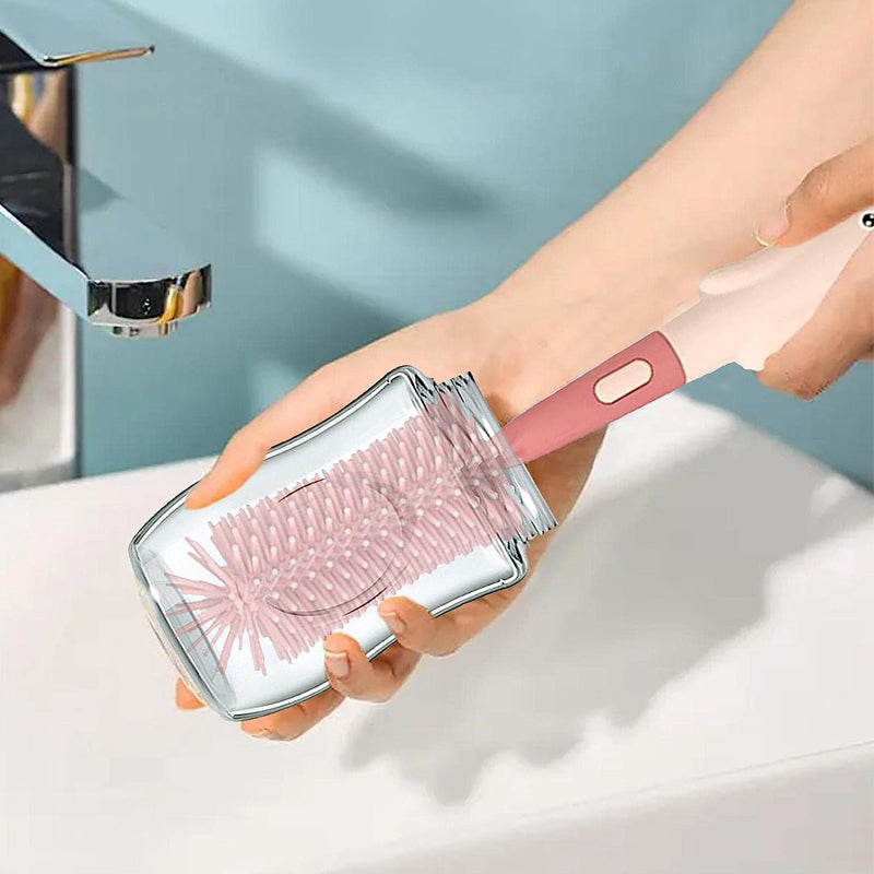 Silicone Bottle and Teat Cleaning Brush - Red