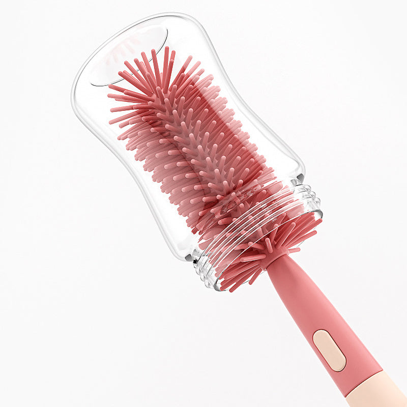 Silicone Bottle and Teat Cleaning Brush - Red