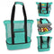 Vibe Geeks 2 in 1 Mesh Beach Tote Bag with Insulated Cooler - Green