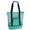 Vibe Geeks 2 in 1 Mesh Beach Tote Bag with Insulated Cooler - Green