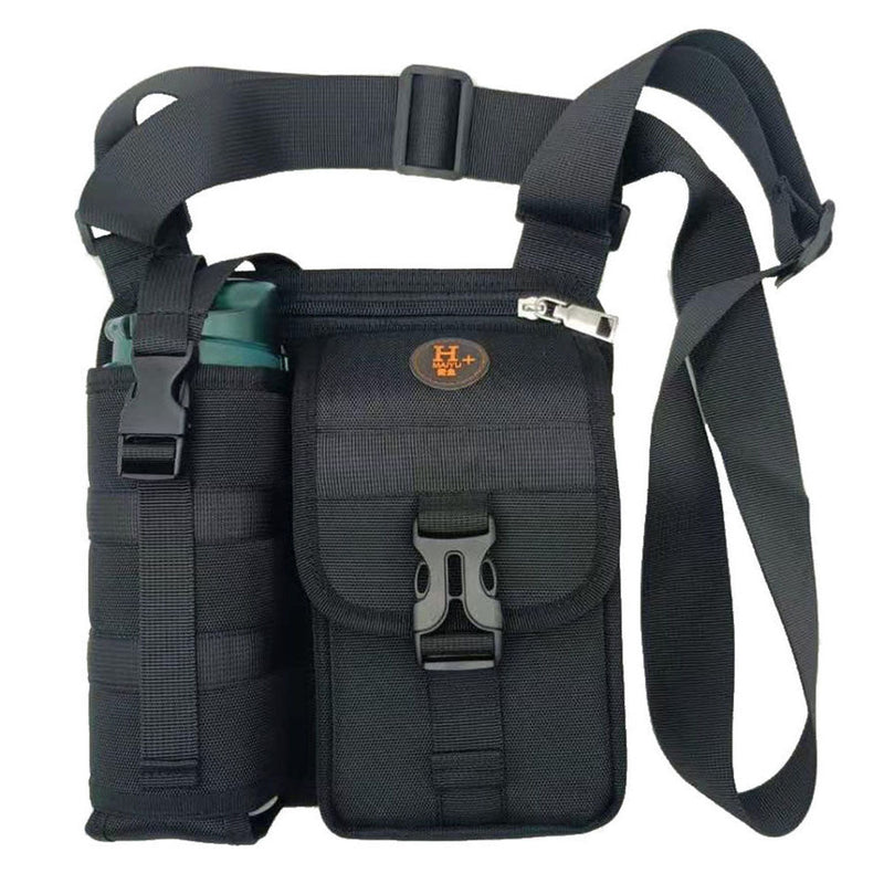 Vibe Geeks Waterproof Camping Wear Resistant Chest Crossbody Sling Shoulder Bags with Water Bottle Holder - Navy