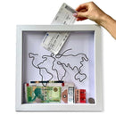 Adventure Archive Box Wood Frame Travel Tickets Keepsakes Storage Frame - Coffee - Small