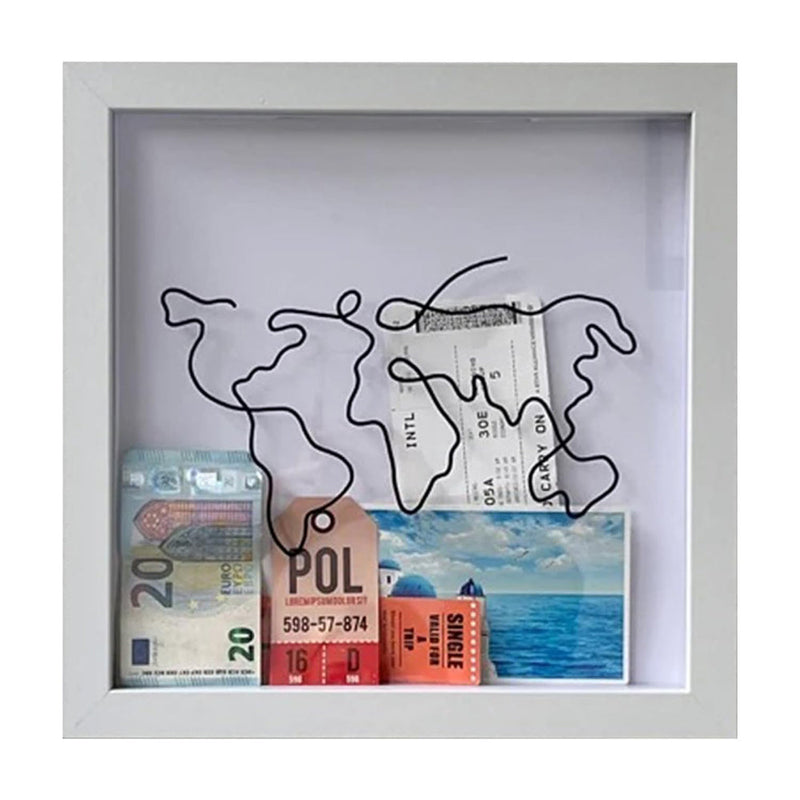 Adventure Archive Box Wood Frame Travel Tickets Keepsakes Storage Frame - Coffee - Small