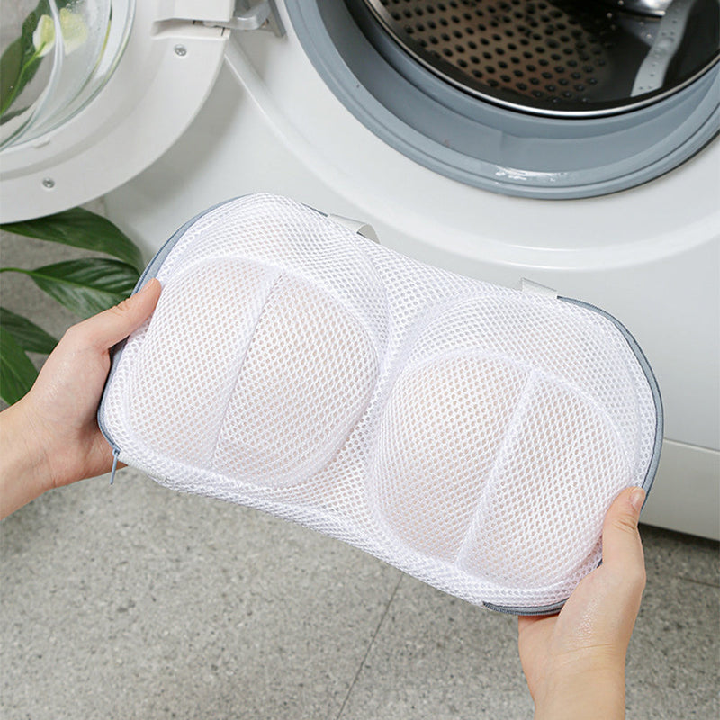Vibe Geeks High Permeability Mesh Bra-shaped Lingerie Laundry Bags with Handle and Zipper - Orange