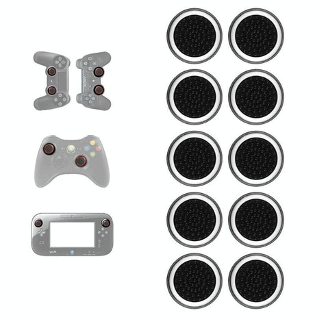 10-piece Luminous Gamepad Button Caps for Ps5 / Ps4 / Ps3 / Xbox one / 360 / Pro / Series x / s - Black White Circle