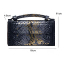 Sequin Snake Print Wrist Bag - Multifunctional Chain Wallet - Khaki