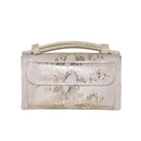 Sequin Snake Print Wrist Bag - Multifunctional Chain Wallet - Khaki