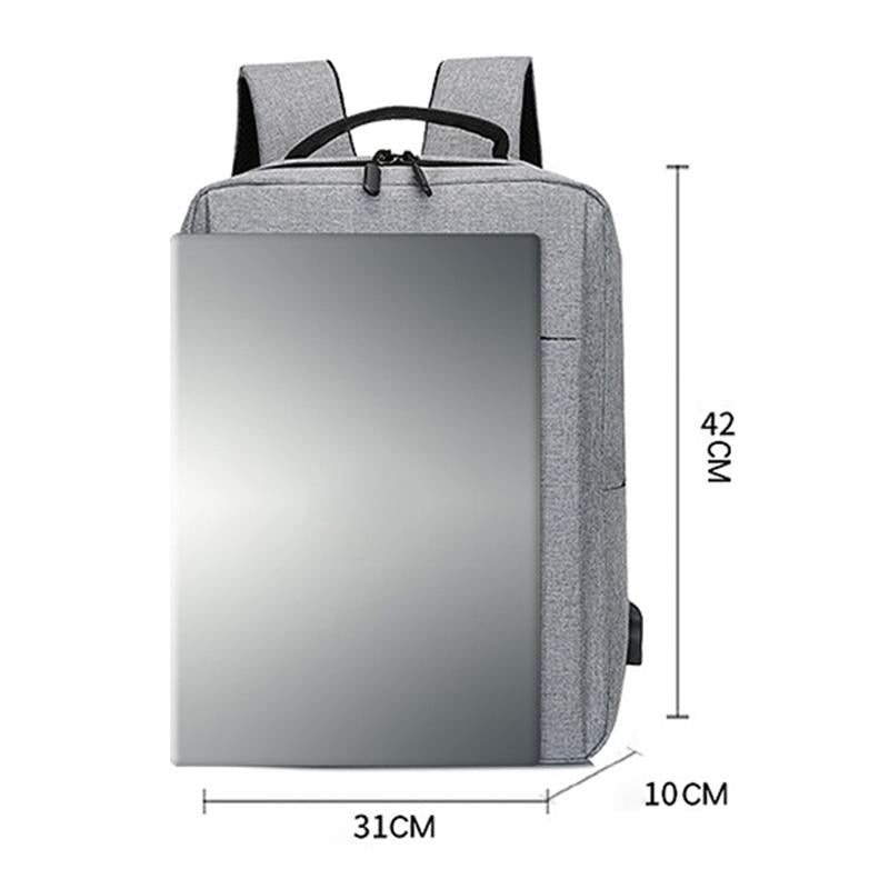 15.6 Laptop Backpack With Usb Charging - Waterproof Oxford Cloth Large Capacity - Grey