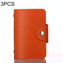 3 Pcs Upgraded Card Bag Transparent Business Card Holder With 12 Slots - Orange