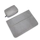 15.4 Inch Laptop Inner Bag with Small Bag - Horizontal Magnetic Buckle Pu Leather - Grey