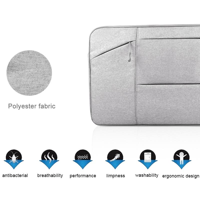 12 Laptop / Tablet Bag with Multiple Pockets - Portable & Durable - Grey