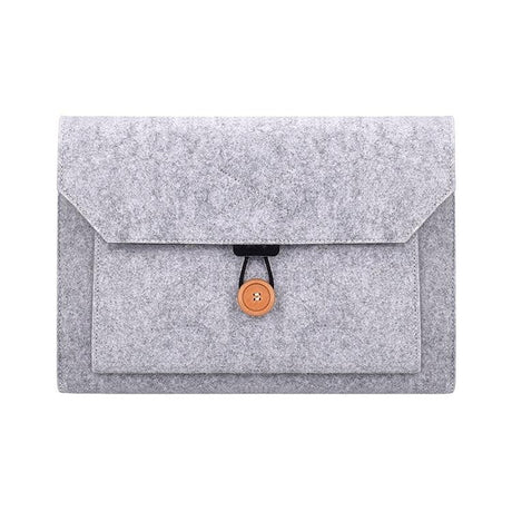 15.4 Inch Grey Felt Laptop Inner Bag with Multi-purpose Button
