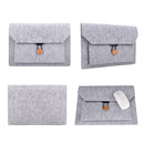 15.4 Inch Grey Felt Laptop Inner Bag with Multi-purpose Button