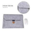 15.4 Inch Grey Felt Laptop Inner Bag with Multi-purpose Button