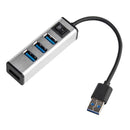 4-Port Aluminum Usb 3.0 Hub With Switch - Grey