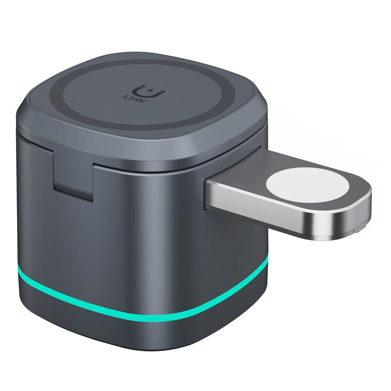 15W 3 In 1 Magnetic Wireless Charger - Grey