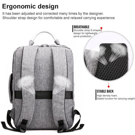 Multifunctional Oxford Laptop Backpack - Cxs-620 - Light Grey