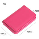 Stainless Steel Magnetic Business Card Holder Pu Leather Case - Orange