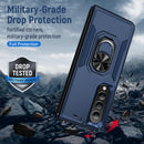 For Samsung Galaxy Z Fold4 5G Shockproof Case With Holder - Pc Tpu - Purple + Black