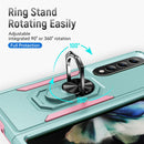 For Samsung Galaxy Z Fold4 5G Shockproof Case With Holder - Pc Tpu - Purple + Black