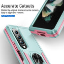 For Samsung Galaxy Z Fold4 5G Shockproof Case With Holder - Pc Tpu - Purple + Black
