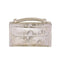 Sequin Snake Print Wrist Bag - Multifunctional Chain Wallet - Rice White