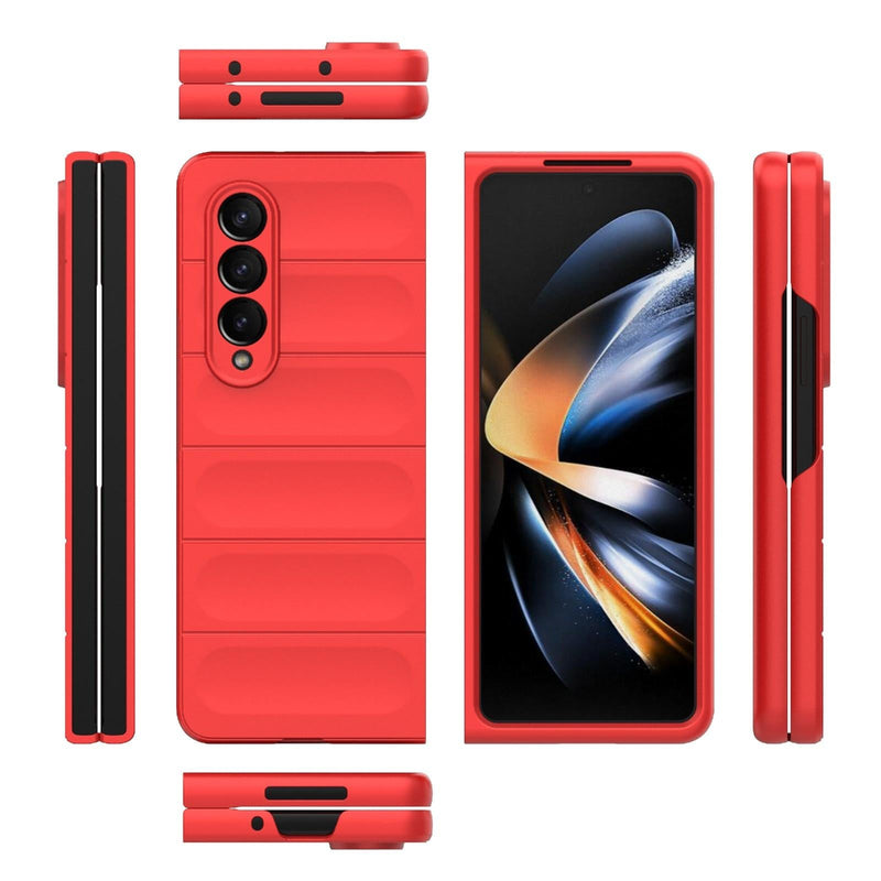 Foldable Shockproof Phone Case with Magic Shield - Slim Design - Wine Red