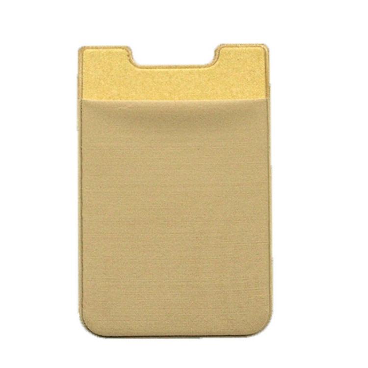 Lycra Phone Card Holder Stretch Back Sticker Wallet For Cards Bus Pass Bank Fits Most Phones - Brown