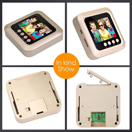2.4 Screen 2.0Mp Security Camera With Night Vision And Video Recording - No Disturb Peephole Viewer - Gold