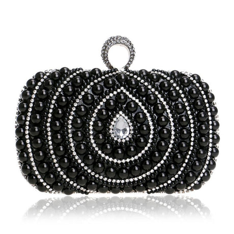 Stylish Pearl Handbag For Fashion Banquets And Parties - Gold