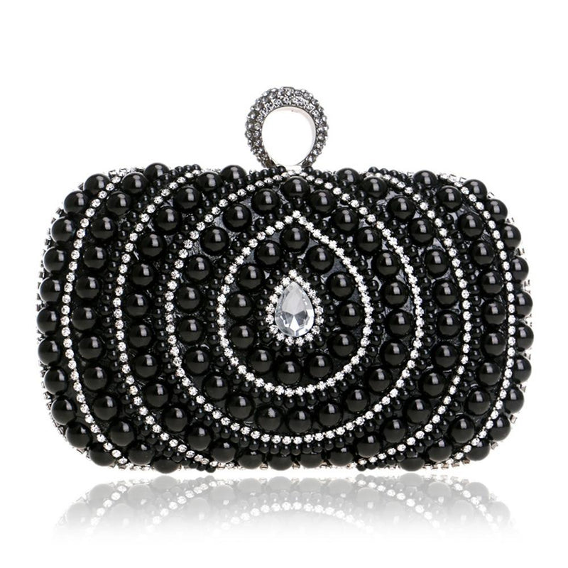 Stylish Pearl Handbag For Fashion Banquets And Parties - Gold