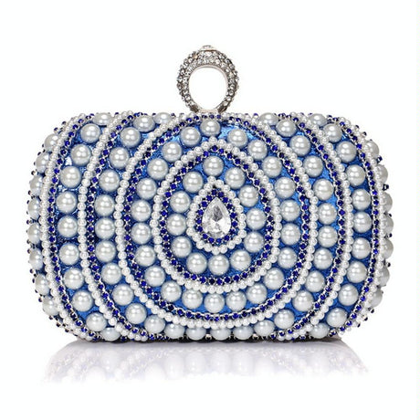 Stylish Pearl Handbag For Fashion Banquets And Parties - Gold