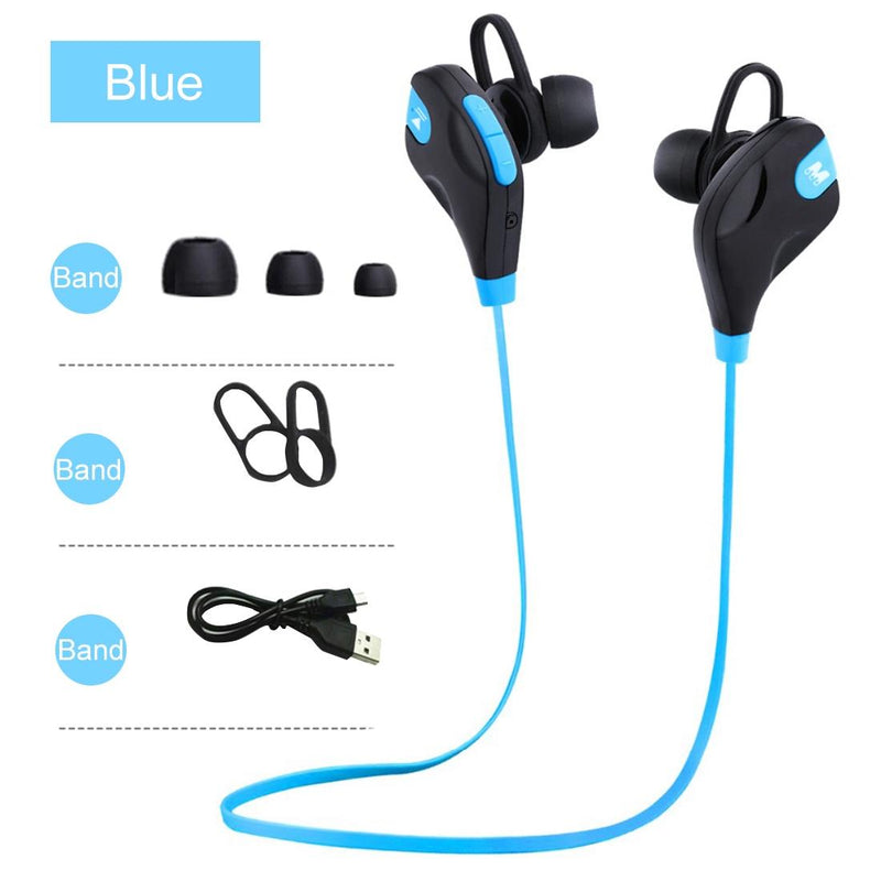 Wireless Bluetooth Earphones with Mic & Control - M8 - Blue