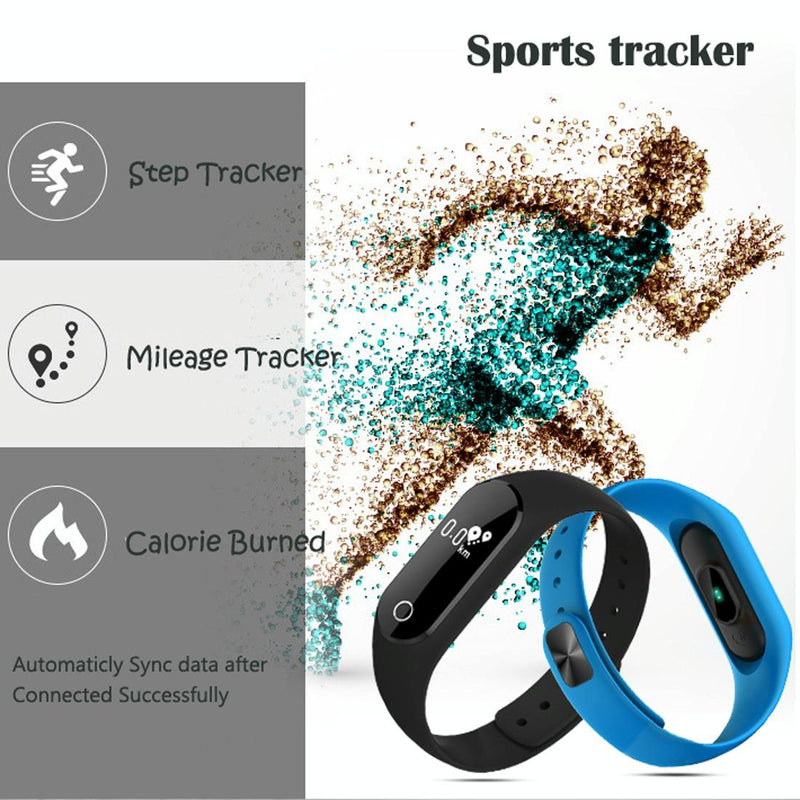 Waterproof Oled Smart Bracelet With Bluetooth Hr Monitor Pedometer And Remote Capture For Android / Ios - Blue