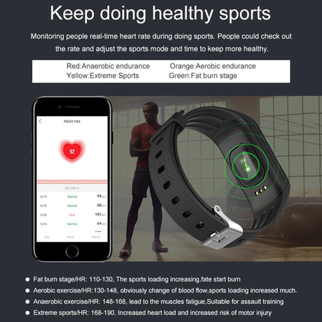 Waterproof Oled Fitness Tracker - Ip67 - Blue