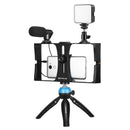 Vlogging Live Broadcast Kit With Led Fill Light Microphone Tripod Mount & Cold Shoe Head