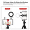 Vlogging Live Broadcast Smartphone Video Rig With 4.7 Inch Ring Led Selfie Light Kit And Cold Shoe Tripod Head - Blue