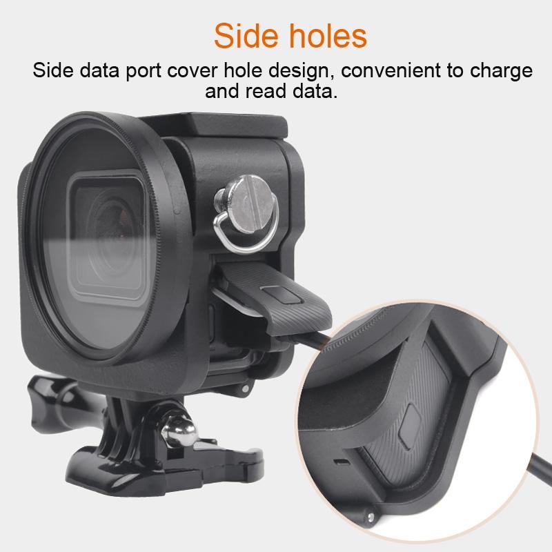 Aluminum Protective Cage With Insurance Frame And 52Mm Uv Lens For Gopro Hero7 / 6 / 5