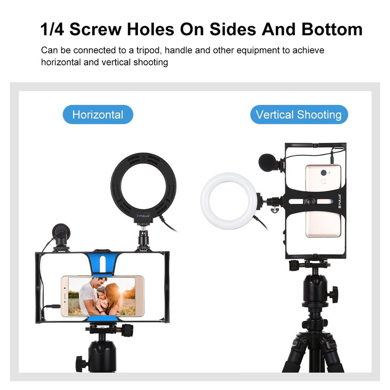 3-In-1 Vlogging Kit With Smartphone Rig Microphone And Led Ring Light