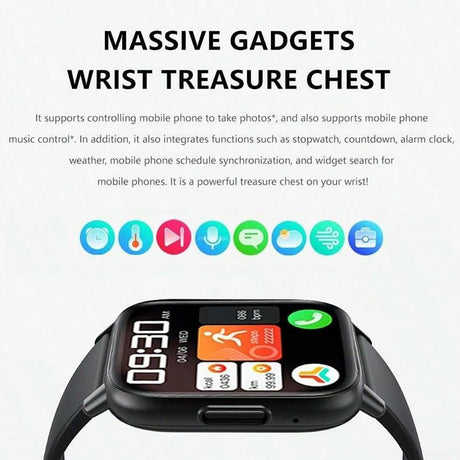 1.83 Inch Ip68 Waterproof Smart Watch Support Body Temperature Monitoring / Heart Rate / Blood Oxygen / Blood Pressure Monitoring - Blue