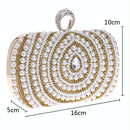 Stylish Pearl Handbag For Fashion Banquets And Parties - Blue