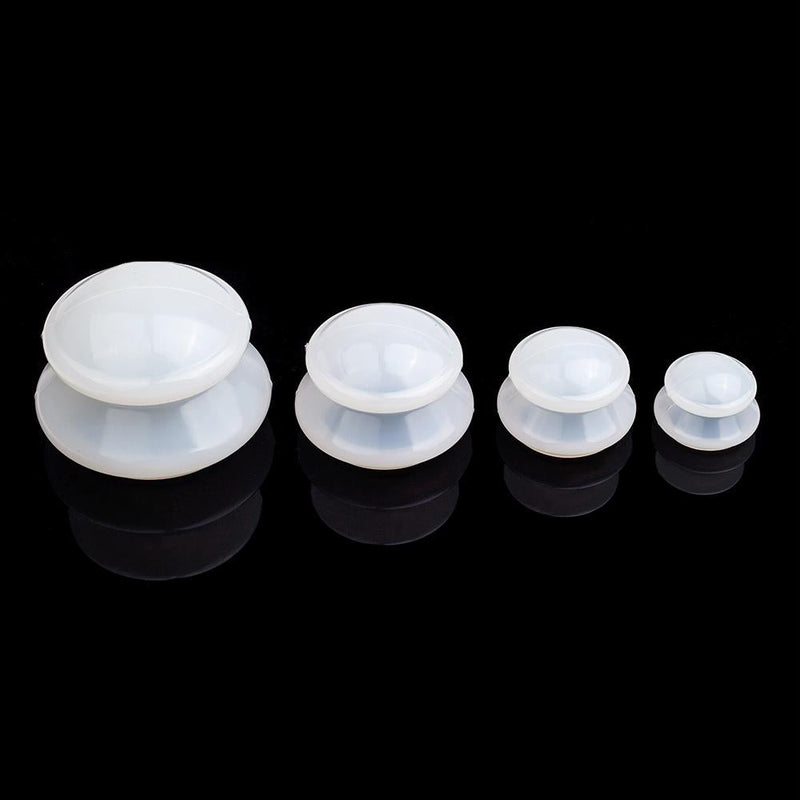 4-Piece Silicone Cupping Therapy Set For Body Massage - Blue