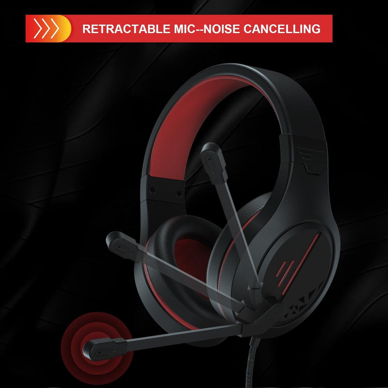 3.5Mm Noise-Canceling Gaming Headset With Retractable Mic - Black Blue