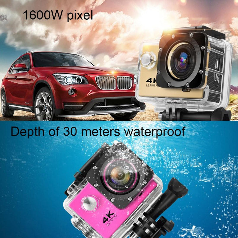170 Degree Wide Angle Wifi Action Camera With Waterproof Case - Supports 64Gb Micro Sd