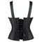 Adjustable Plus Size Steampunk Gothic Corset With G String S To 6Xl - Brown - Xxl
