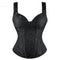 Adjustable Plus Size Steampunk Gothic Corset With G String S To 6Xl - Brown - 5Xl