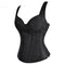 Adjustable Plus Size Steampunk Gothic Corset With G String S To 6Xl - Brown - 5Xl