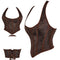Steampunk Chest Binder Bustier Halter Corset Top For Women Plus Size Retro Corselet - 767 Black - M