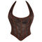 Steampunk Chest Binder Bustier Halter Corset Top For Women Plus Size Retro Corselet - 972 Brown - Xl