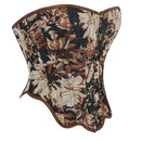 Floral Fishbone Corset Top Retro Bodice Plus Size Xs-Xl Flounce Irregular Bustier - S